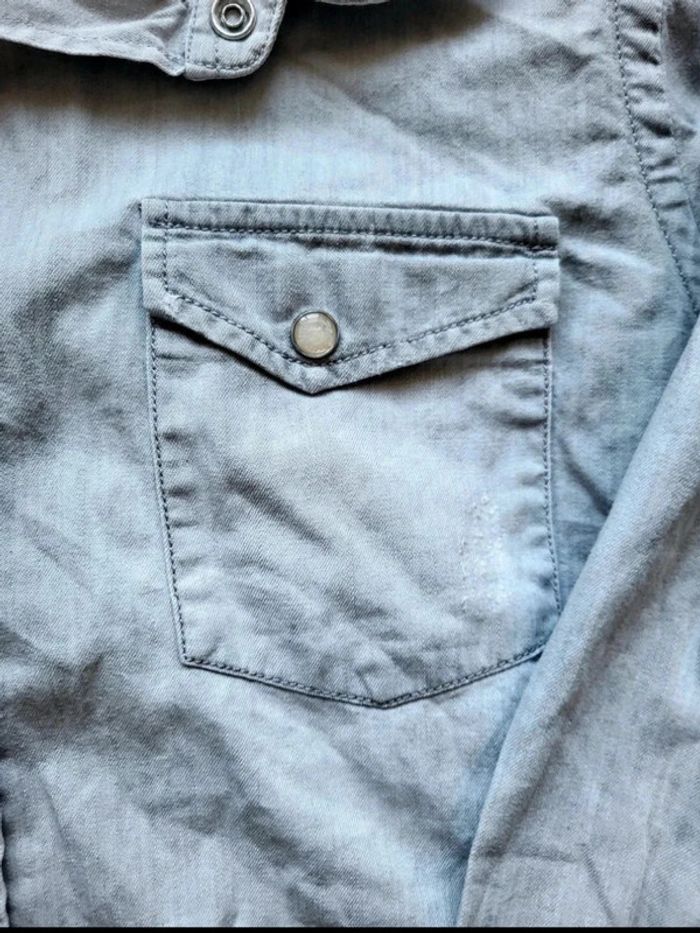 Chemise en Jean The Kooples - XS - Gris - Style Western - Boutons Pression - Poches Poitrine - photo numéro 6
