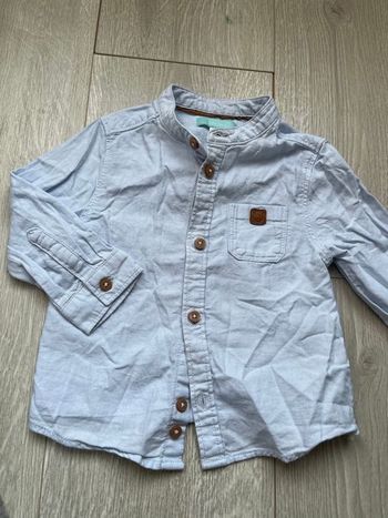 Chemise bleu ciel obaibi 12 mois