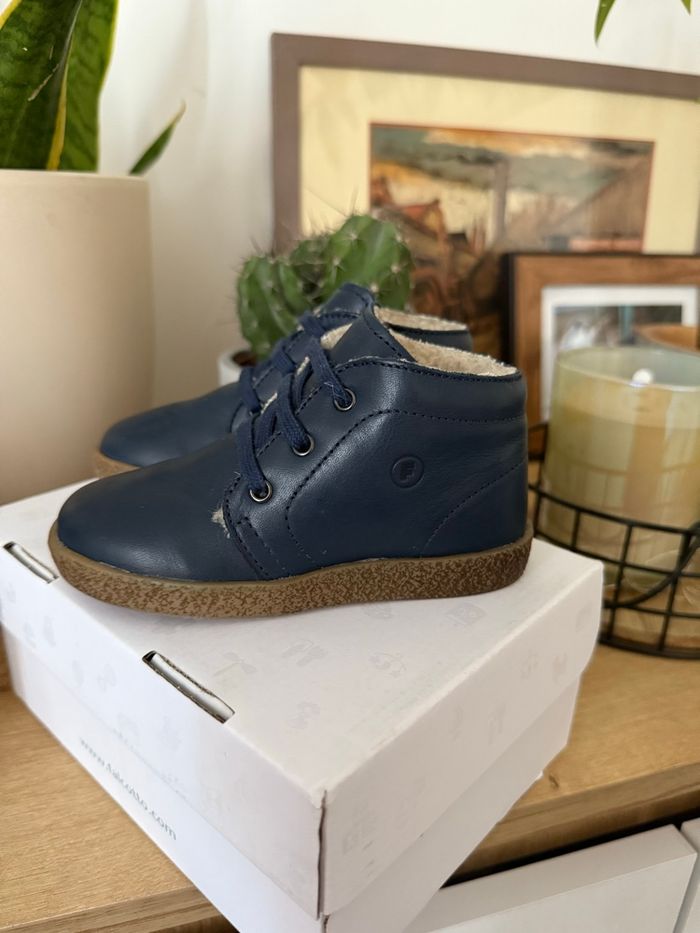 Falcotto chaussures enfants / bébé  en cuir avec fourrure naturelle - photo numéro 5