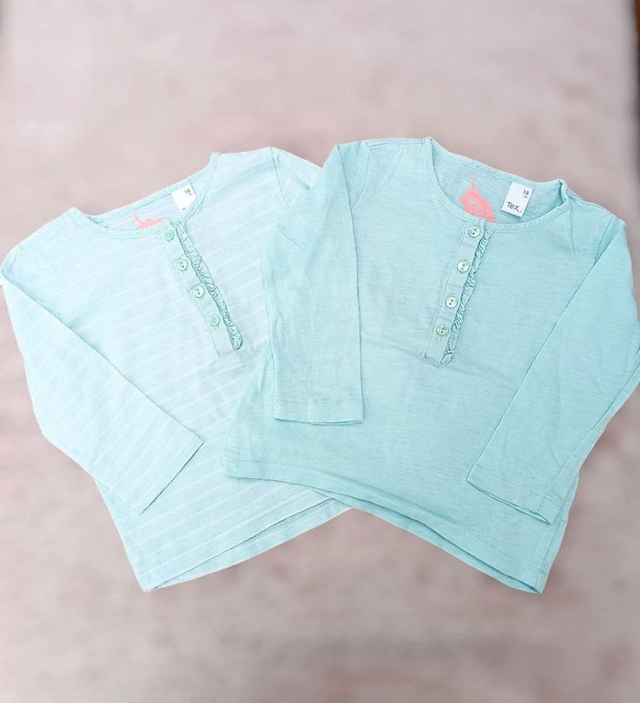 🔸Lot de 2 T-shirts Manches Longues - Tex 18 Mois🔸