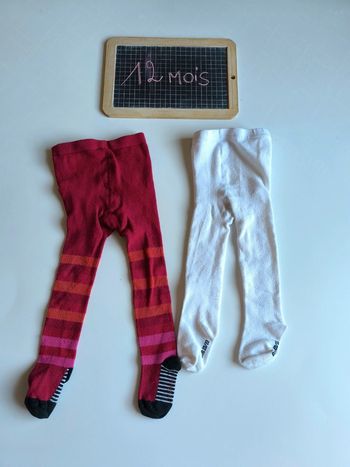 Lot de 2 collants taille 1 an en très bon état