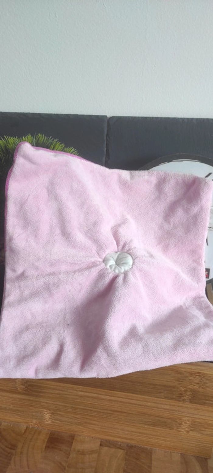 Doudou plat souris doukidou Dou Kidou violet Rose coeur ballon blanc Mauve - photo numéro 2