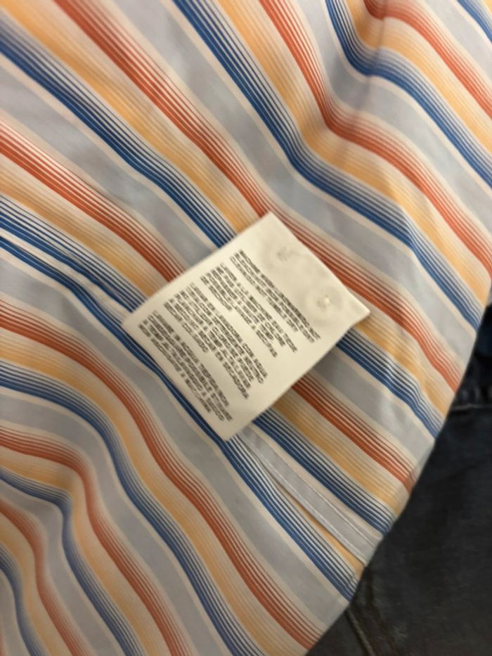 Chemise Hugo Boss homme - Taille 42 - Bleu et orange - photo numéro 10