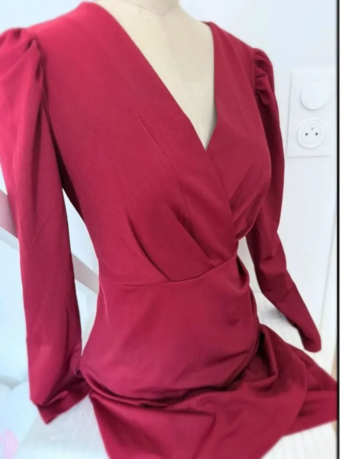 Robe rouge en velours – SHEIN