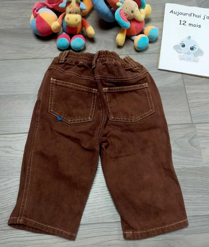 Jeans marron garçon 12 mois DPAM - photo numéro 4