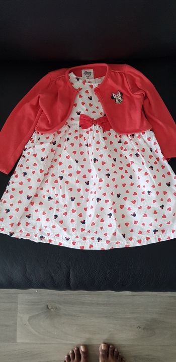 Ensemble robe +gilet minnie 12 mois