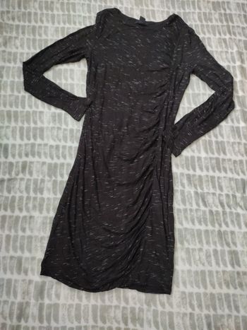 Robe hiver manches longues noir moucheté H&M taille S 36