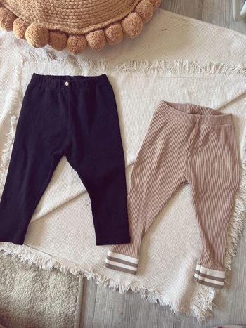 Lot de 2 legging Zara mixte 86 noir et beige