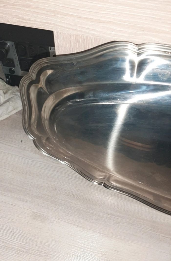 Grand plat de service ovale Guy Degrenne - Inox 18/10 - photo numéro 6