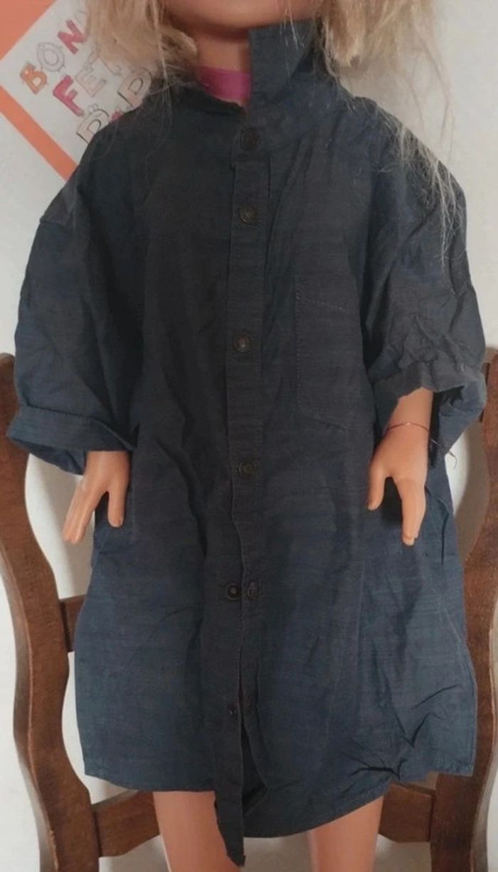 Chemise manches courtes imitation jean - photo numéro 3