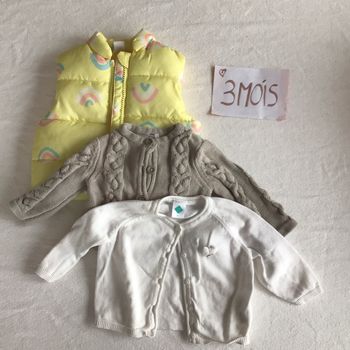 Lot 2 gilets fille et manteau sans manche