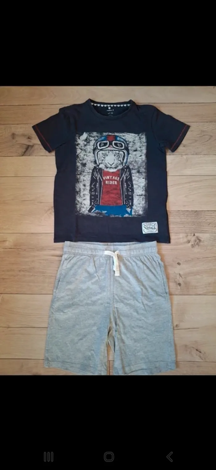 Tea shirt name it et short kiabi 9/10 ans - photo numéro 1