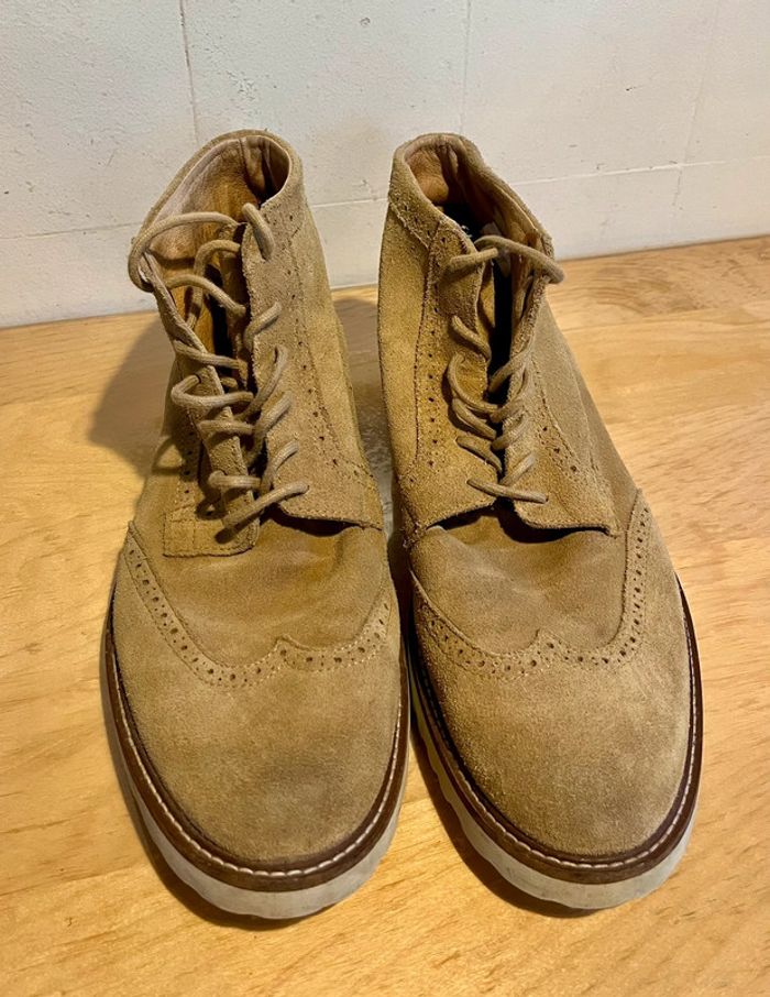 Bottines style Richelieu cuir sable Aigle T.45-46 - photo numéro 2
