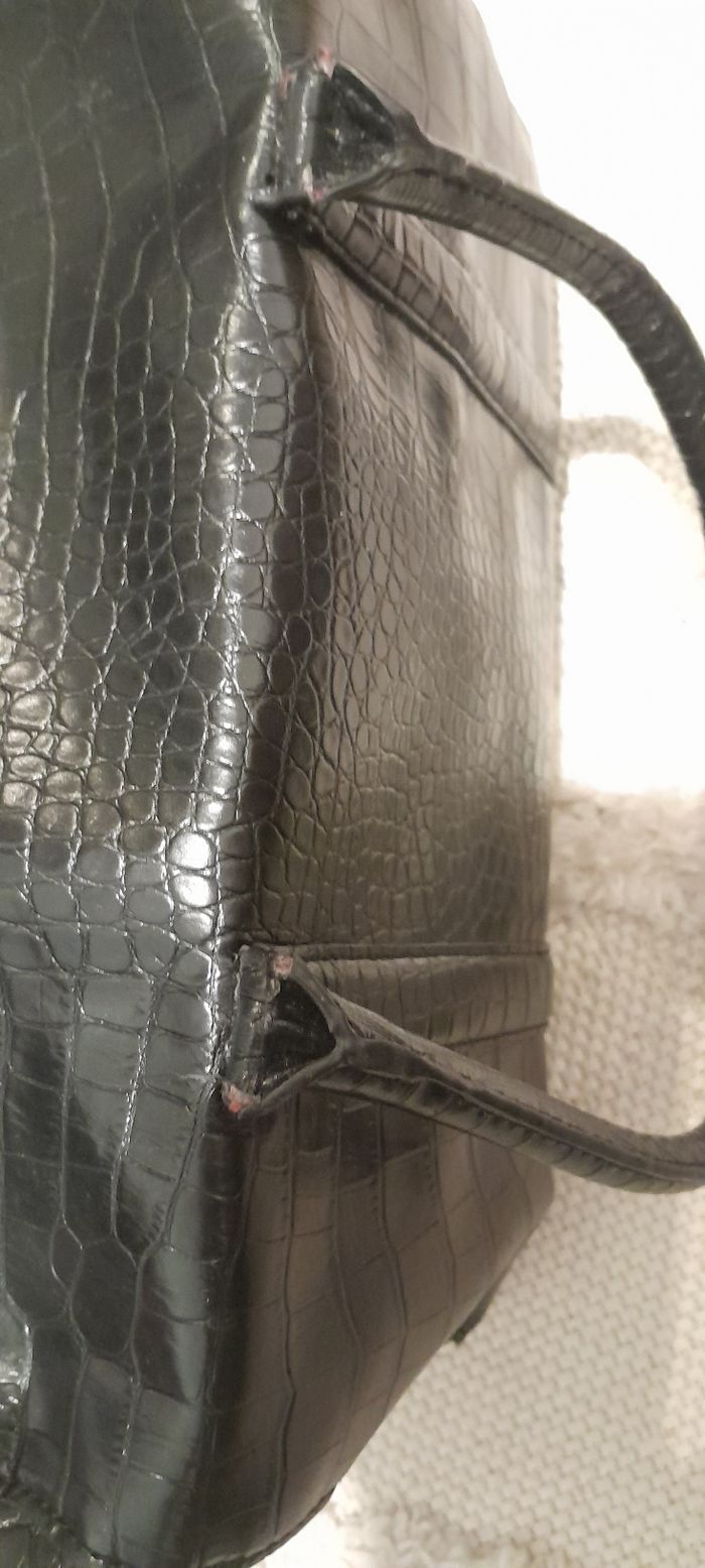 Sac à main noir avec motifs à écailles - photo numéro 6