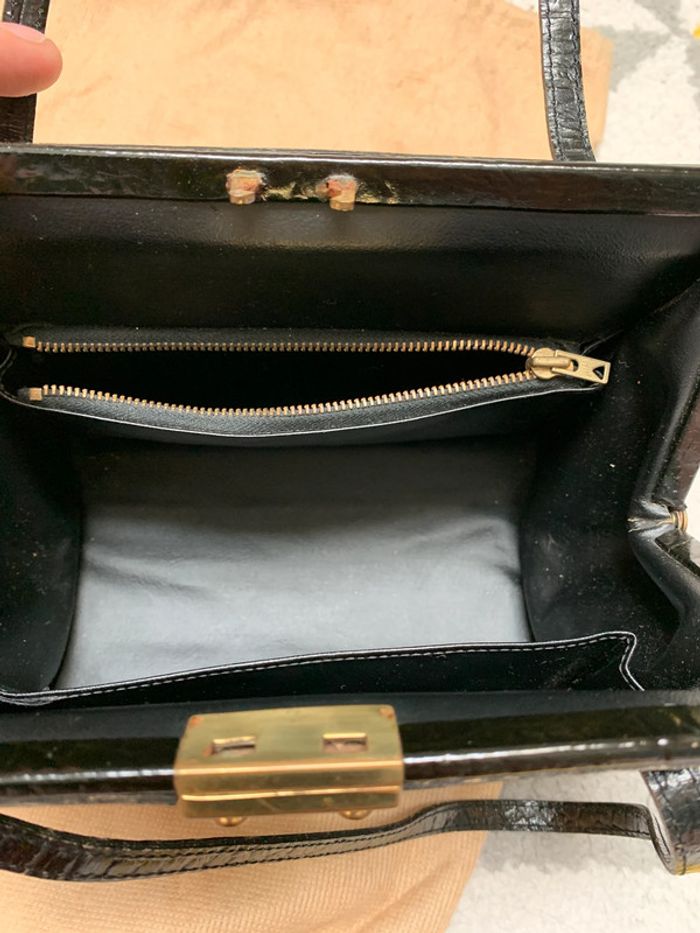 Sac à mains en cuir vintage - photo numéro 5