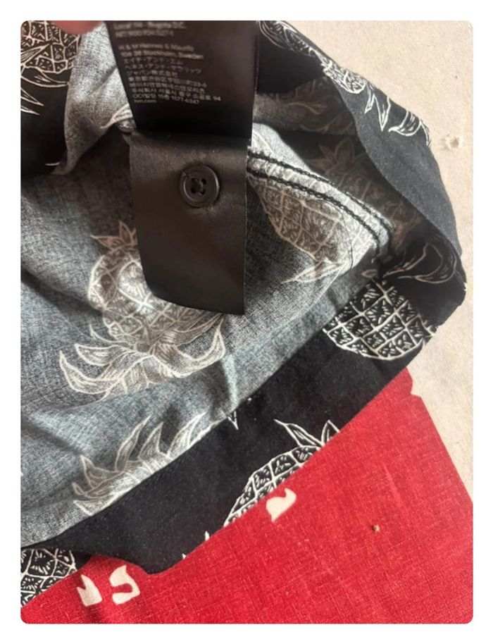 Chemise col V H&M motif ananas taille S/M - photo numéro 9