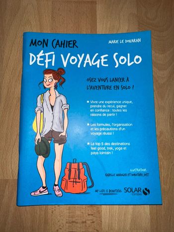 Mon cahier défi voyage solo Solar