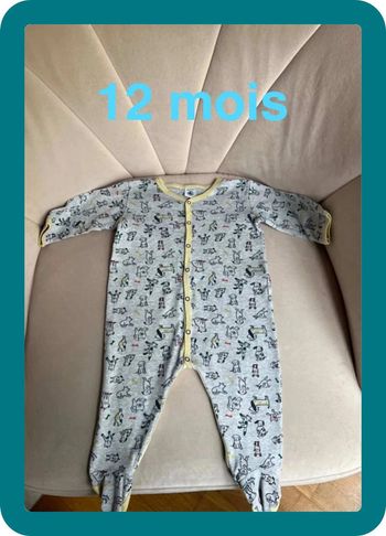 Pyjama petits chiens coton jersey 12 mois - Petit Bateau