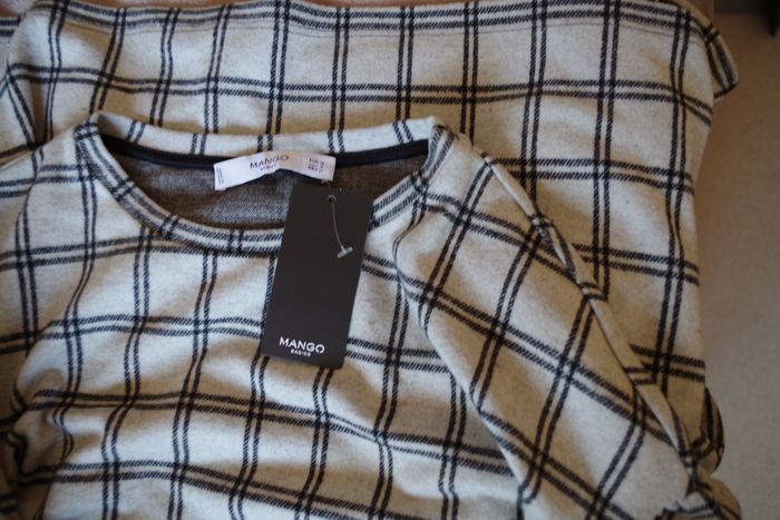 Mango - Pull-over  à carreaux gris T M - photo numéro 7