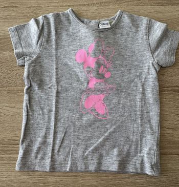 Tshirt manches courtes gris et rose 18 mois Disney