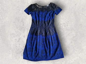 Robe "Jus d'orange" bleu a dentelle noire taille 1