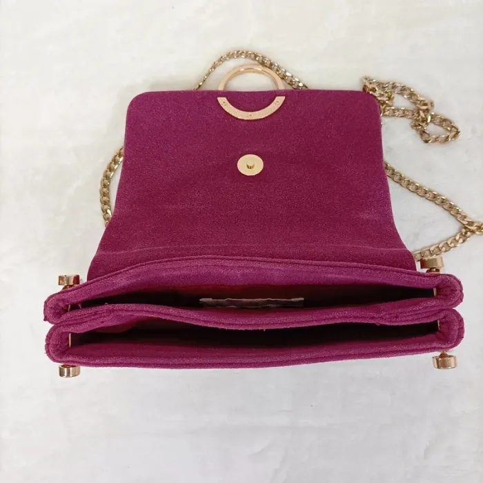 Sac bordeaux H&M avec anse chaîne dorée - chic et moderne S009 - photo numéro 4