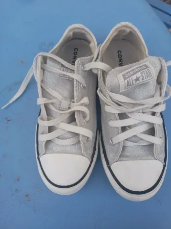 Basket Converse Fille Argenté Basse