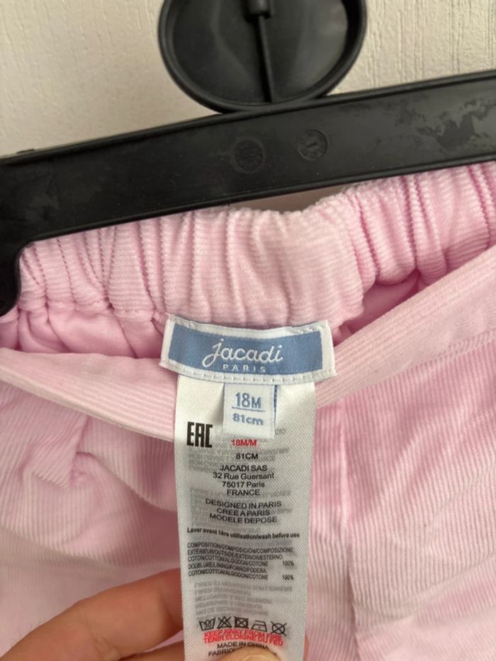 Short Jacadi en velours rose pâle - 18 mois (81 cm) - photo numéro 3