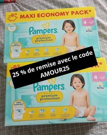 2 cartons Pampers premium protection taille 4 neuf jamais ouvert 
