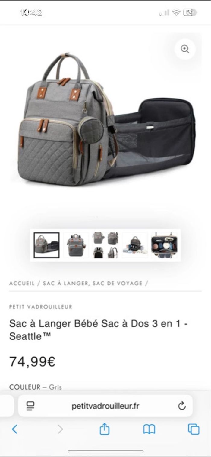 Sac à dos à langer - photo numéro 2