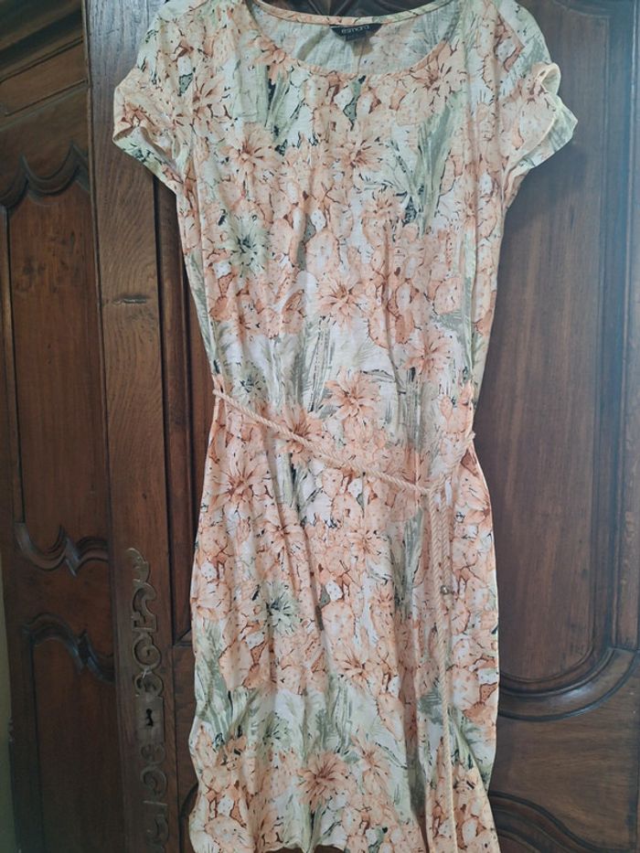Robe en lin fleurs