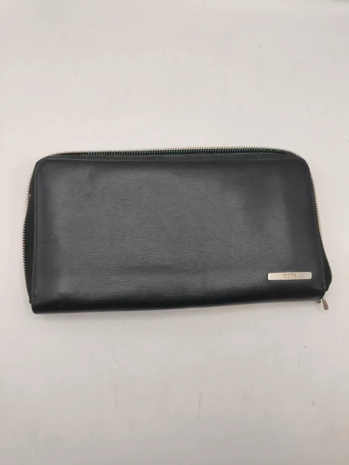 Portefeuille porte monnaie cuir noir Tod's