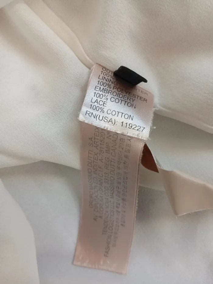 Robe blanche 36 cocktail été Massimo Dutti 86cm - photo numéro 12