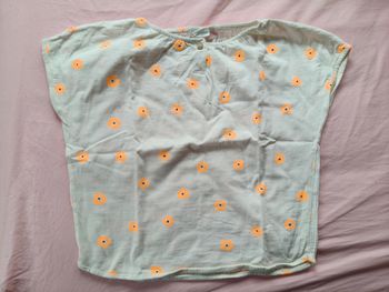 Tee-shirt manches courtes fille Zara beige orange 104 cm