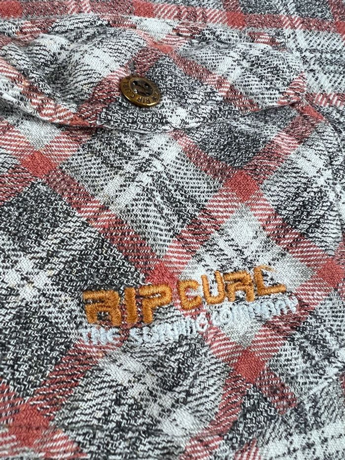 Chemise à Carreaux Rip Curl Grise et Orange Taille M - photo numéro 8