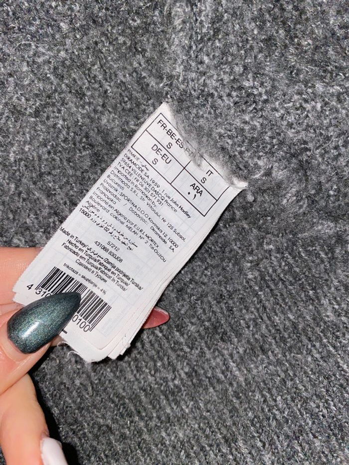 Pull oversize gris foncé taille S Pimkie - photo numéro 3