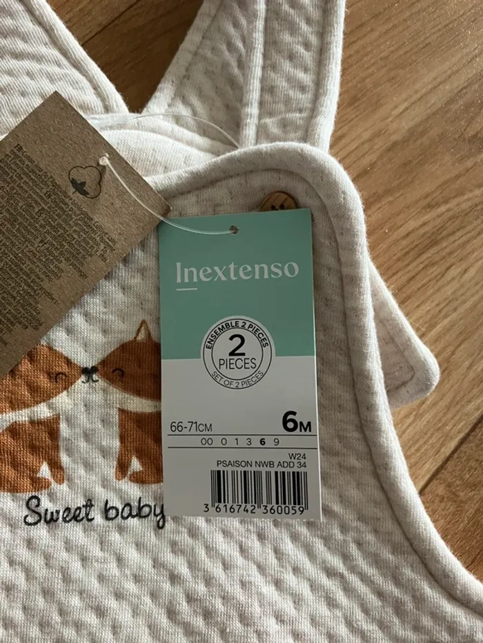 Ensemble neuf bébé 6 mois salopette + veste capuche - photo numéro 4