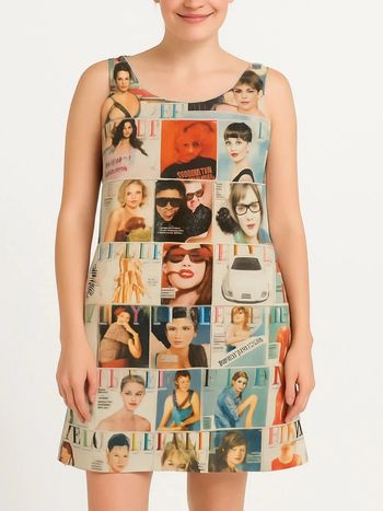 Robe vintage collector imprimée “Unes de ELLE” Agnès B Taille 38
