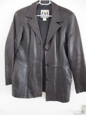 Veste en Cuir – Noir - Femme - Taille 40
