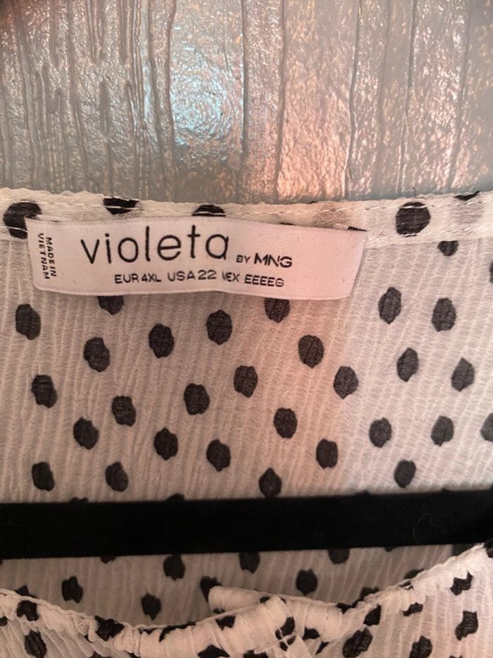 Blouse blanche à pois - photo numéro 4