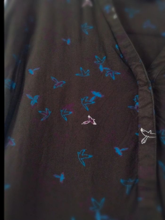 Blouse kaki à motifs oiseaux 36 - photo numéro 2