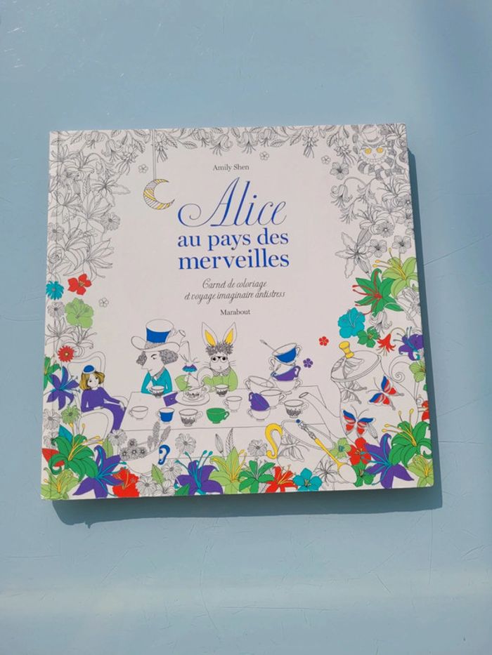Livre créatif Alice au pays des Merveilles, Carnet de coloriage et voyage imaginaire antistress