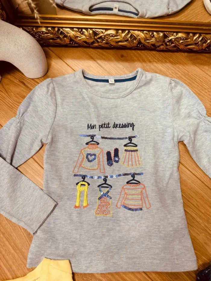 Taille 4 ans tenue 3 pièces fille multimarque bleu jaune * dressing * 🩷 - photo numéro 2