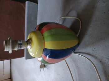pied de lampe rayé multicolore en céramique 16 cm neuf
