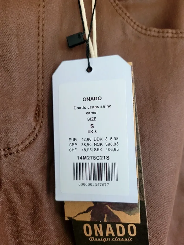 Pantalon femme taille S neuf  simili cuir marron Onado - photo numéro 5