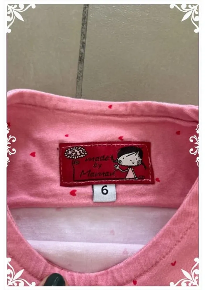 🌸 Pyjama fille 6 ans - Fait main - Motif caniche & pattes de chien 🐾 - photo numéro 5