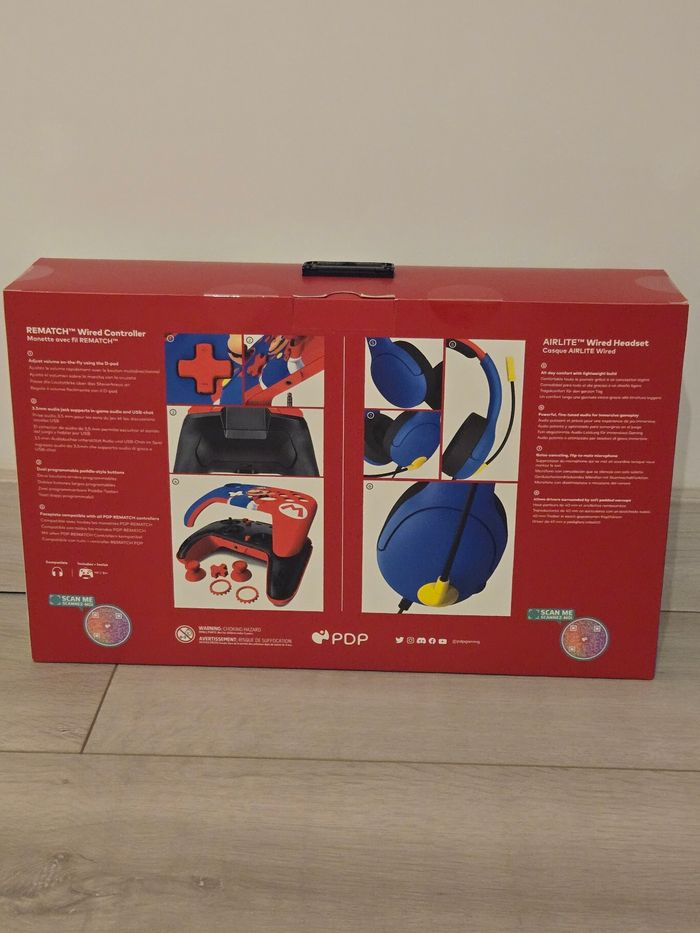 Pack Gaming Mario Pdp Manette filaire + Casque filaire pour Nintendo Switch neuf - photo numéro 2