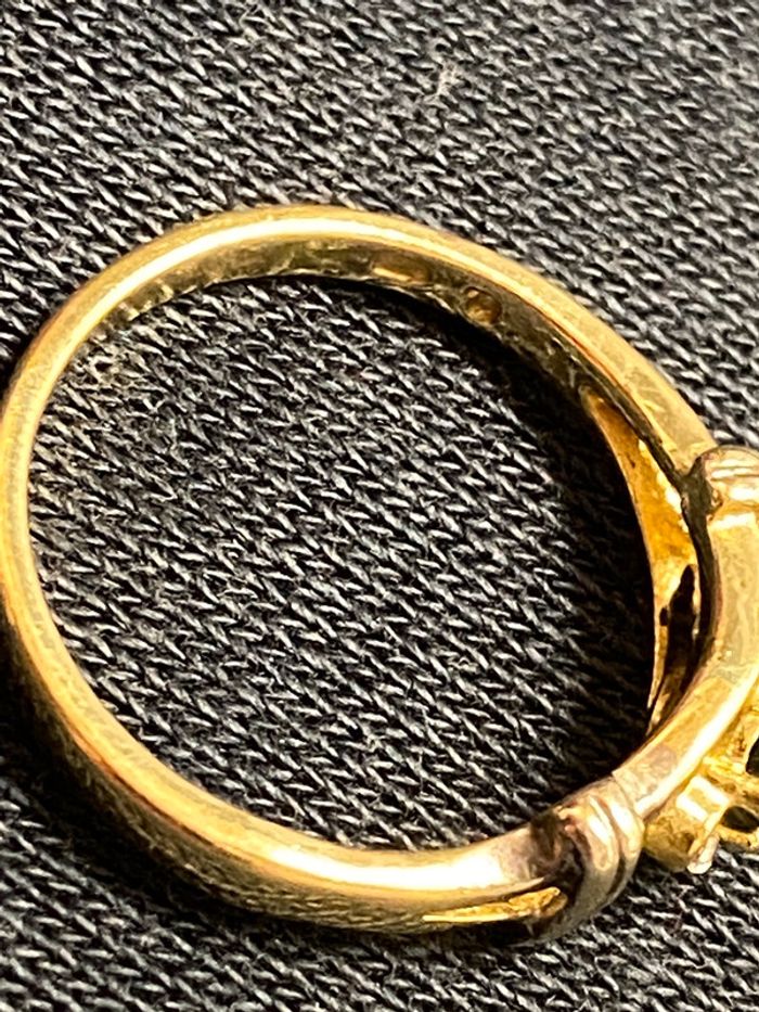 Jolie bague en plaqué or avec pierres noire et blanches T. 55 femme TBE - bijoux fantaisie - photo numéro 14