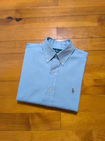 Chemise à manche longue - Ralph Lauren - Logo brodé premium - Bleu clair - Taille S