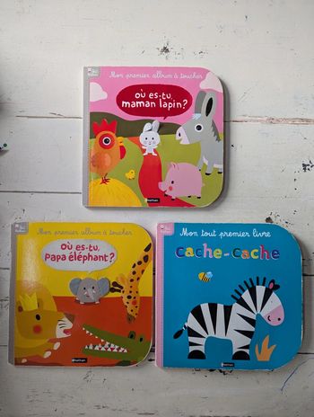 Lot de 3 grands livres à toucher